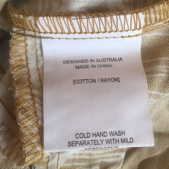 Linen Lux Mustard Colored Cullottes in Size Small - Picture 8 of 8